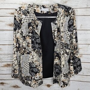 Joan Rivers Cardigan Style Jacket Floral Print Size Medium